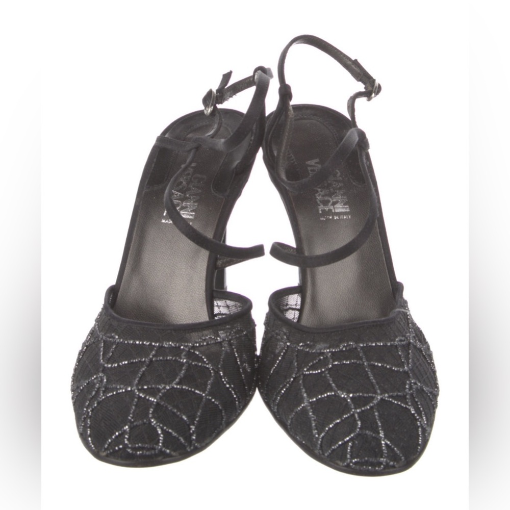 Gianni Versace Mesh Slingback Pumps